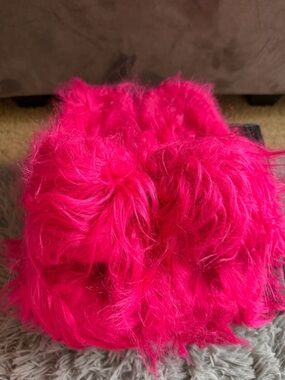 Dolls Kill Current Mood Pink Fuzzy Slides Size 8 Faux Fur Grumpies Slippers